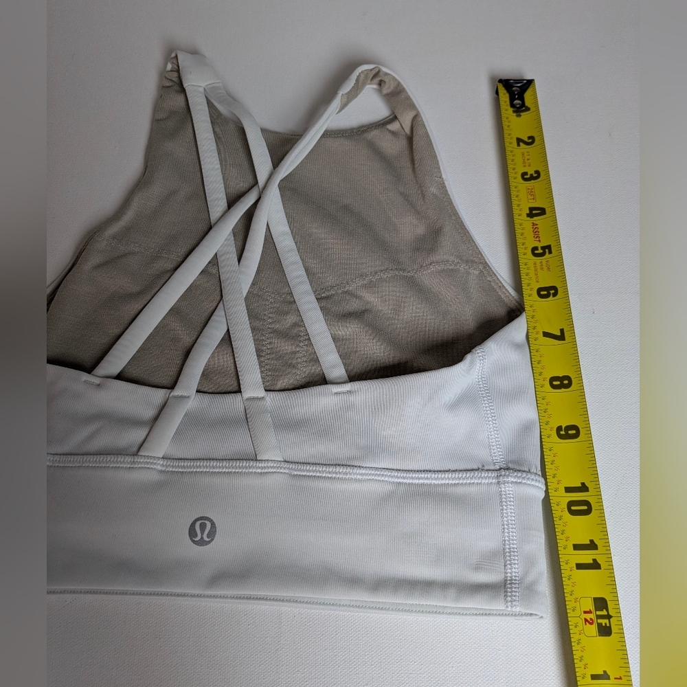 Lululemon Energy Bra White Luxtreme Mesh Workout Run Yoga Size 4 euc - Picture 3 of 10